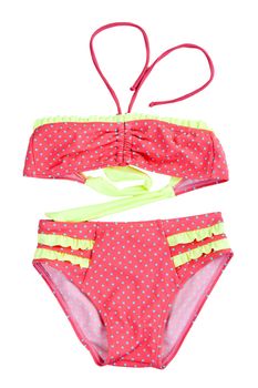 red swimsuit isolated on white background