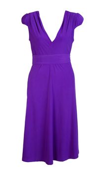 purple women's dress isolated on white background
