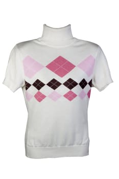 light sweater with a pattern in a diamond pattern on a white background