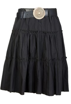 black fabric ladies skirt isolated on white background