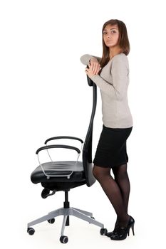 girl office chair isolated on white background