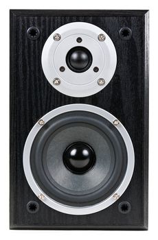 black speaker isolated on a white background