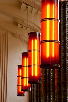 columns and lights at the station in Helisnki, Finland