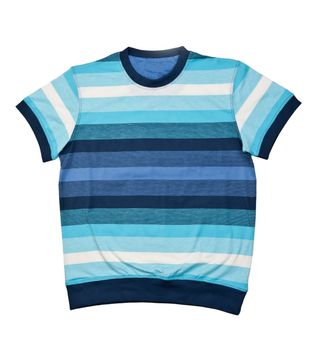 striped sweater with short sleeve on white background