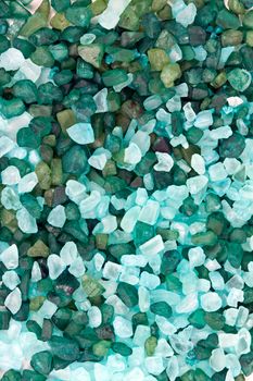 large blue bath salts stacked background