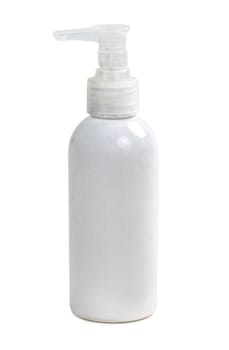 plastic bottle makeup isolated on white background