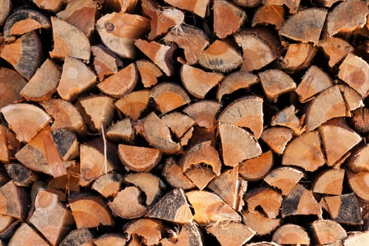 firewood and stacked in a neat stack of background