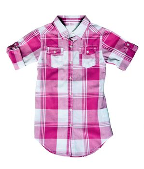 red plaid shirt isolated on white background