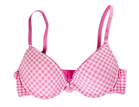 red checkered bra isolated on a white background