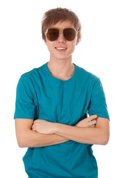 boy retro sunglasses isolated on white background