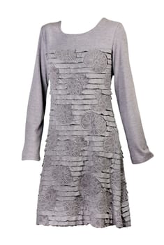 gray female dress isolated on a white background