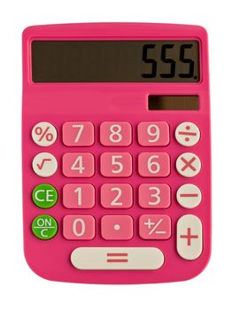glamorous pink calculator with figure on the display 555