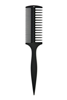 black plastic comb-sided isolated on white background