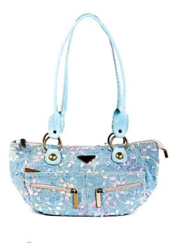 blue handbag isolated on white background