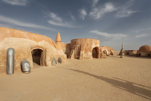 The scenery for the movie "Star Wars" director George. Lucas, the Sahara Desert, Tunisia