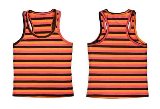 Collage of two women's striped T-shirt on a white background.