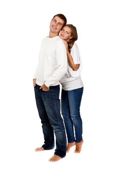 beautiful couple on a white background