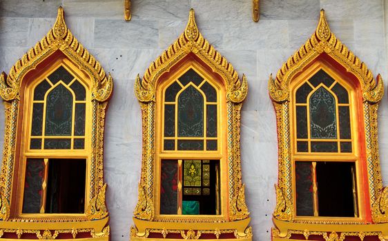 gable of Marble Temple in Bangkok Thailand