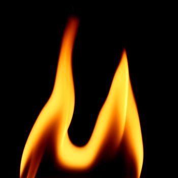 fire on black close up abstract background