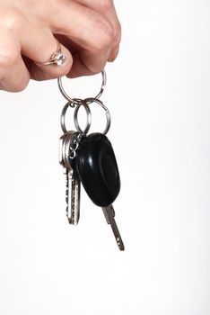  Woman holding car key