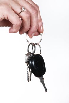  Woman holding car key