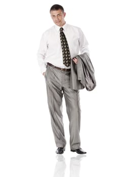 The elegant  businessman  on a white background