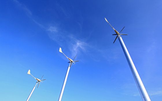 Wind Turbines Farm using as Green Power and Energy