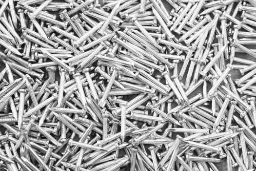 Silver Steel Nails for construction background
