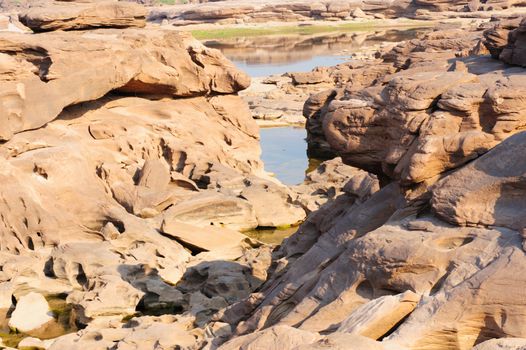 The light on three thousand waving ,this is travel  look like Grand Canyon  in Ubon Ratchathani , Thailand.