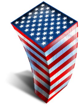 USA American flag shaped building