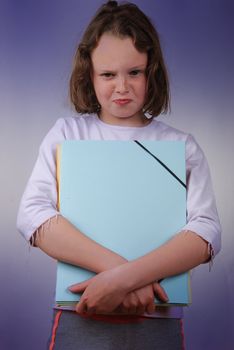 student with folder