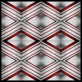 Red and metal business modular background with diagonals, grid and reflections