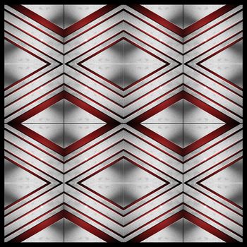 Red and metal business modular background with diagonals, grid and reflections