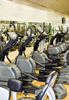 Athletic xtrainer machines in the fitness club