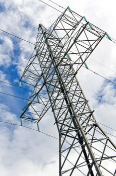 High voltage AC transmission tower.