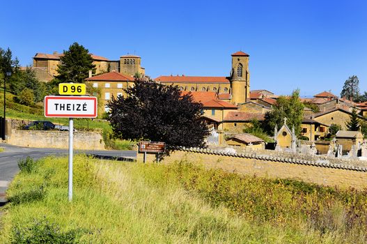 Medieval golden village called Theizé (Beaujolais / France)