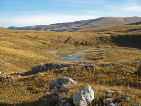 High-mountainous lake of caucasus