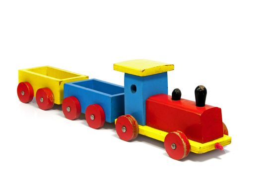 train in red and yellow isolated on white