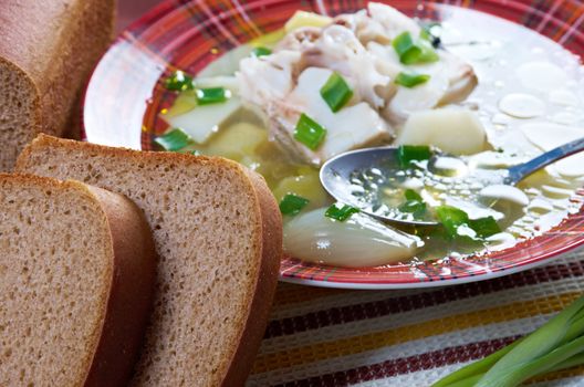 Ukha. Russian home  traditional fish soup.