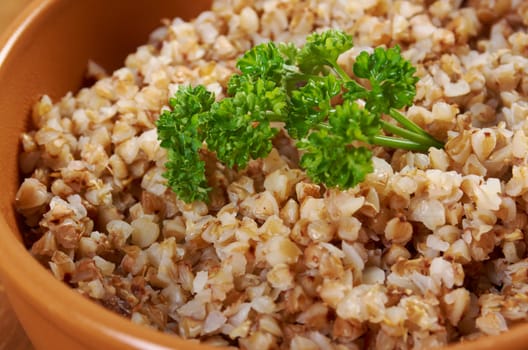 Buckwheat porridge closeup