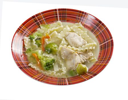 Chicken homemade  soup with noodle and vegetables