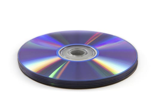 Colorful Reflected CD / DVD object on white background