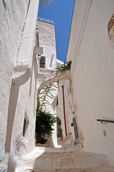 Ostuni lane in the Old Town (the White City), Puglia, Italy