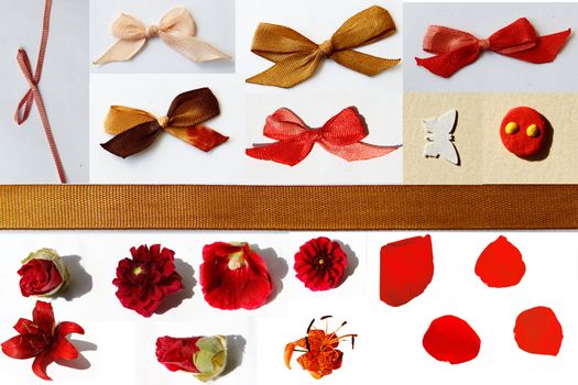 collection of bows and flowers