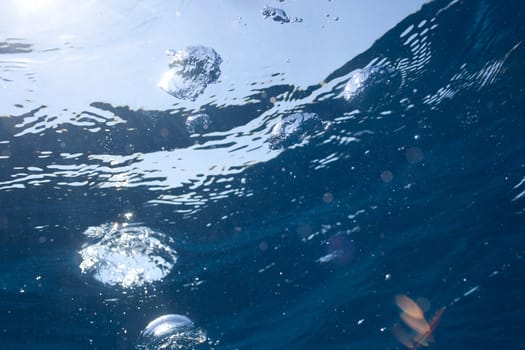 background of sunlight in deep water