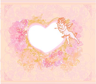 happy valentine's day card with cupid