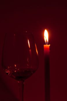 candle flame in romancetic night