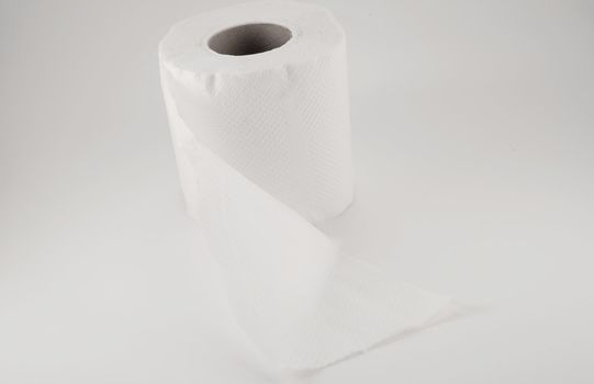 toilet paper on white background