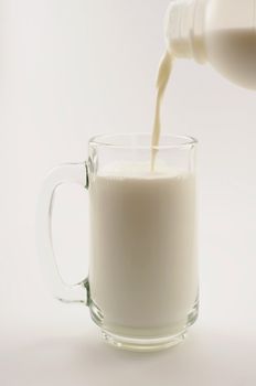 glass of milk on white background