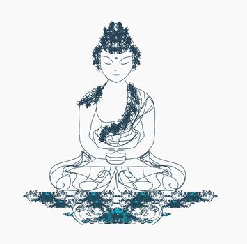 Vector of Chinese Traditional Artistic Buddhism Pattern